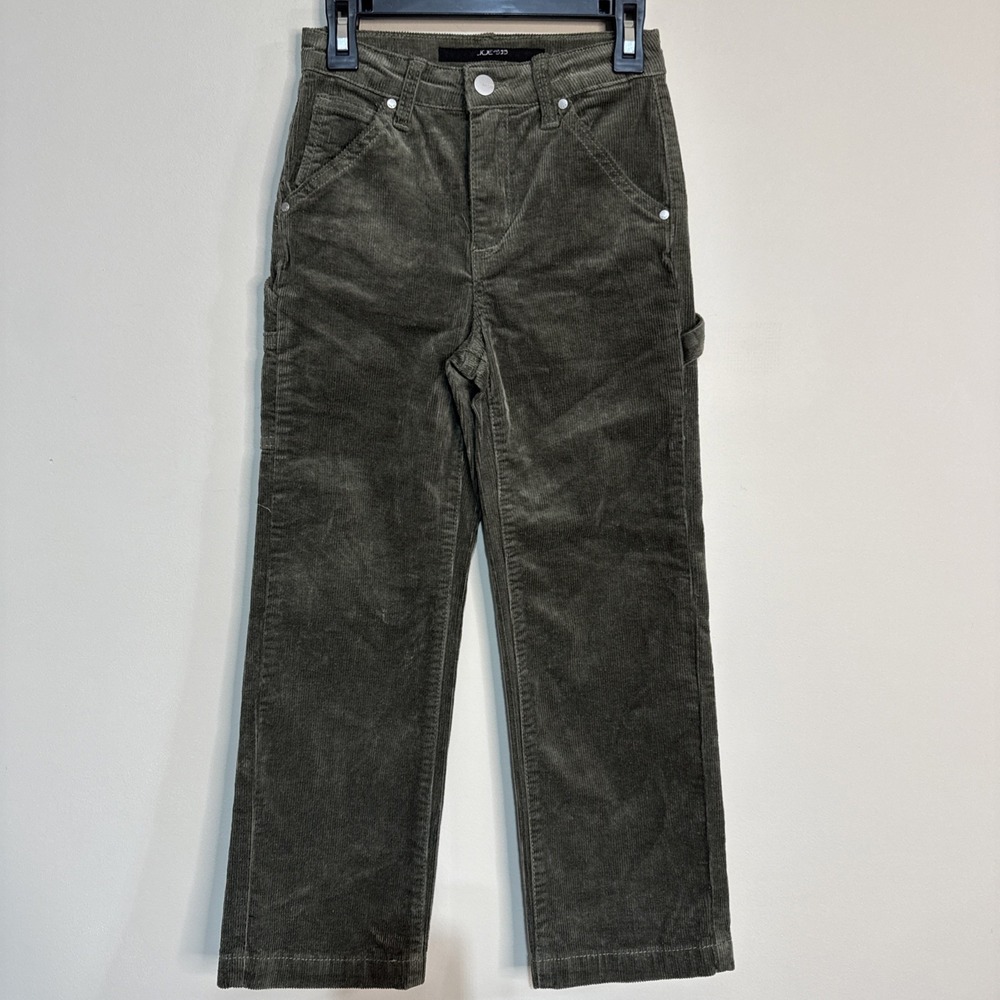 Joe's Jeans Girls Size 10 Olive Green Corduroy Utility Cargo Pants Straight Leg